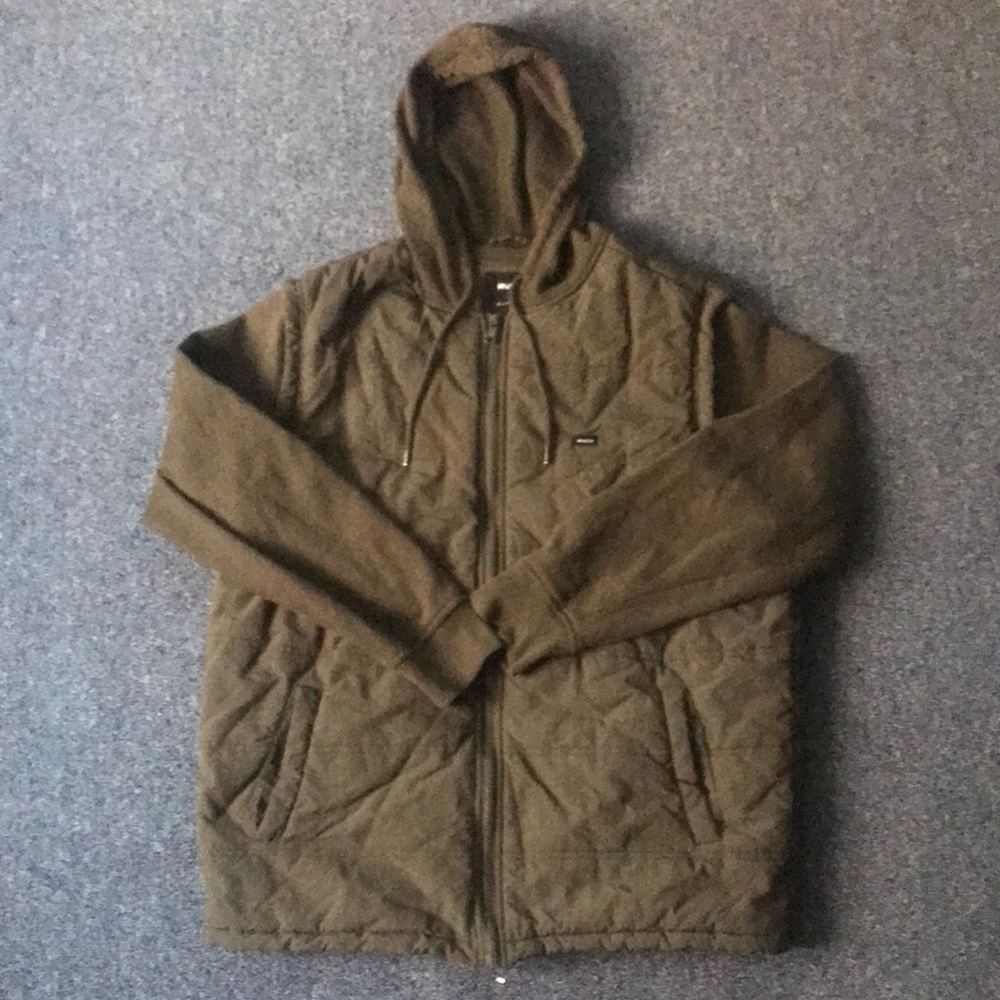 RVCA Mens Olive Puffer Jacket